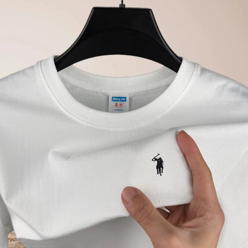 brand round neck short sleeved men's 2026 summer fashion