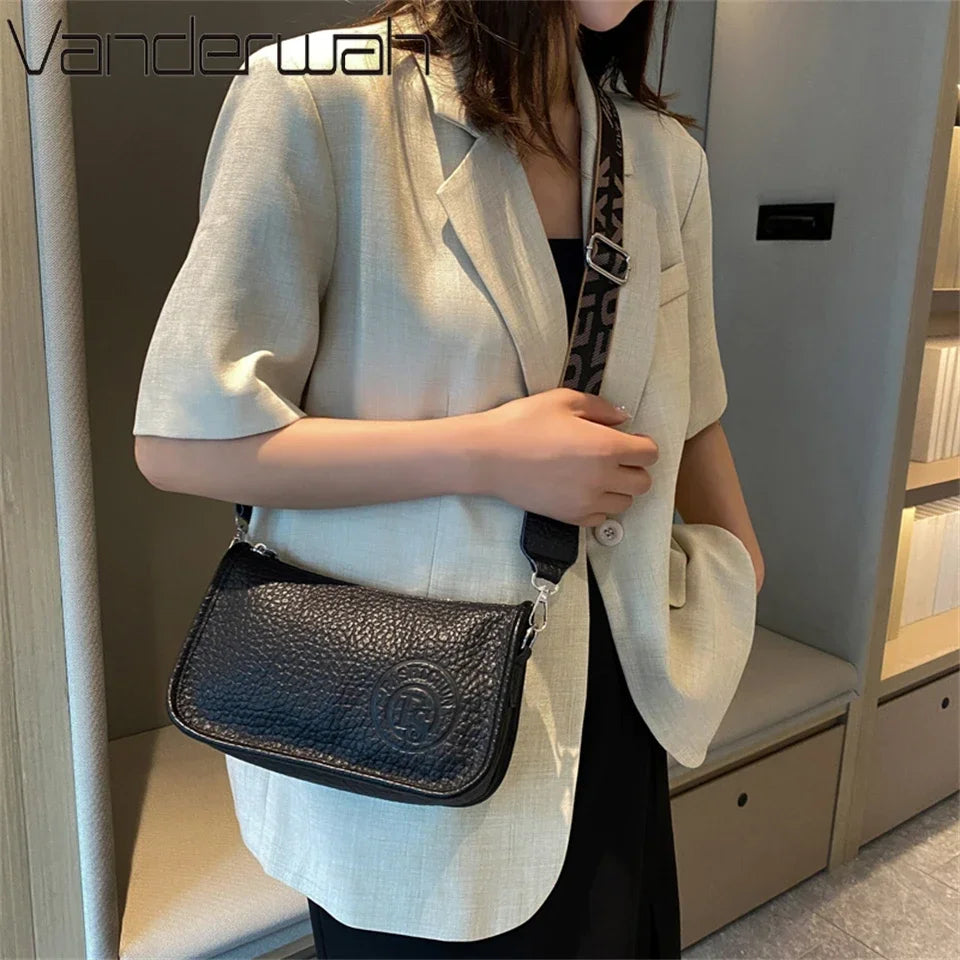 100% Genuine Leather Cowhide Women's Shoulder Bags Ladies Handbags Crossbody Bag Top Quality Commuting Messenger Bag Sac A Main