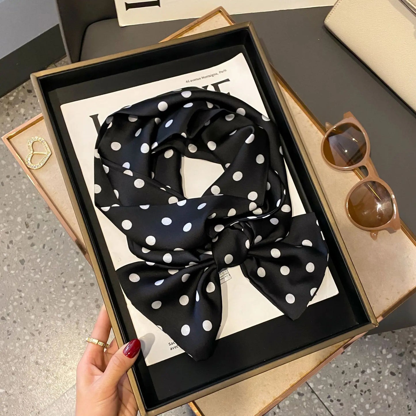 Long Silk Scarf Bag Tie Women Neck Skinny Scarves Hair band Foulard Horse Print Brand Lady Neckerchief Ribbon