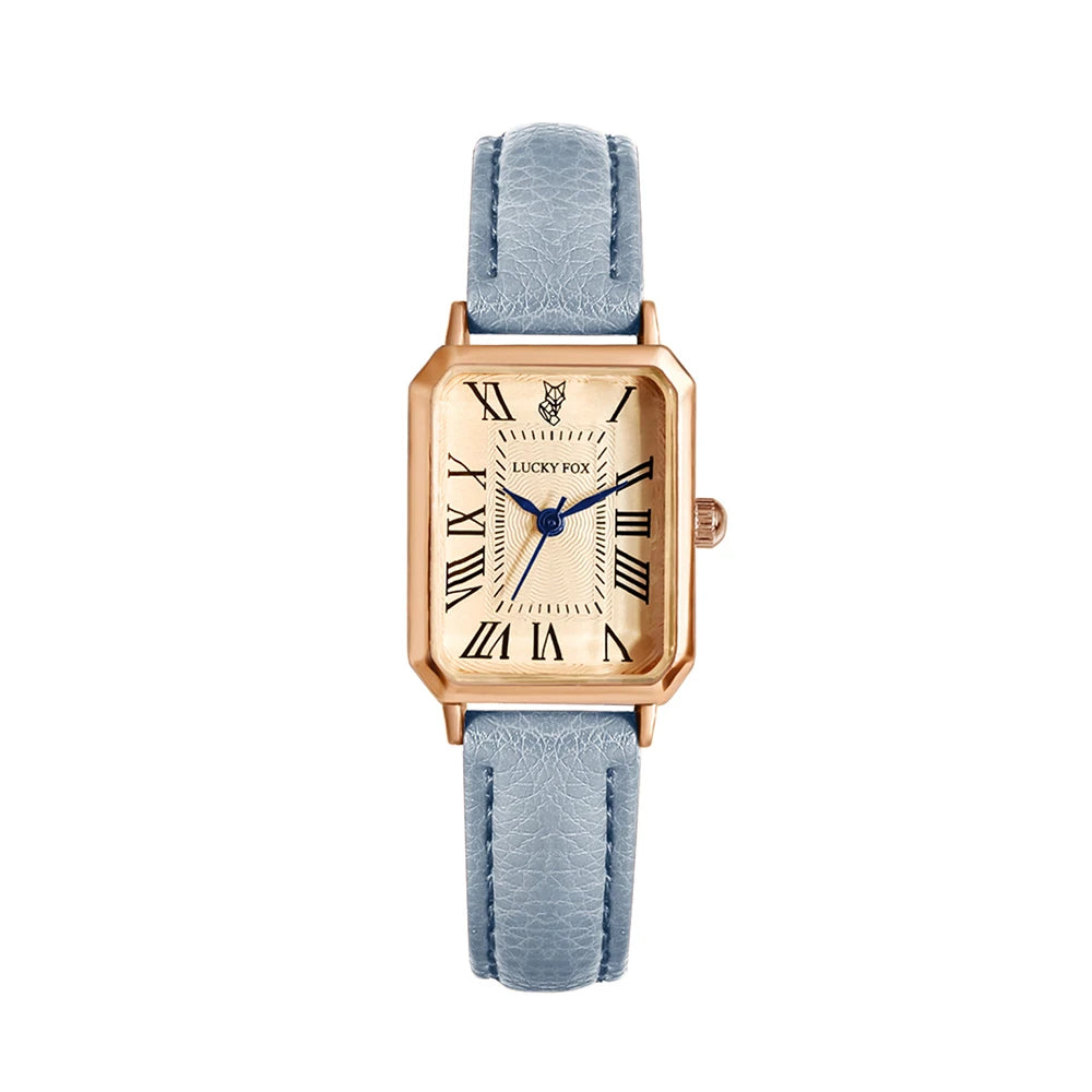 Digital Dial Casual Watches Square Leather Strap Fashionable Clock Quartz