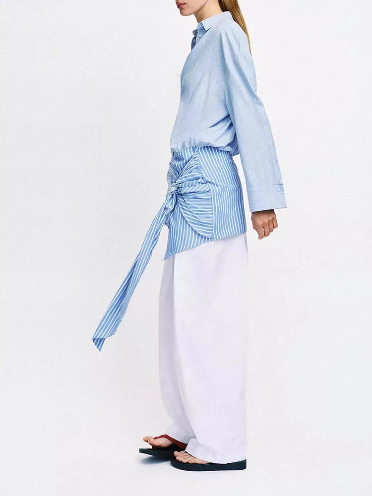 Spring New Arrival Women's Long Sleeve Shirt Style Knot Short Dress Ethnic Stage Costume 18-25 Years Olds 2026 Spring