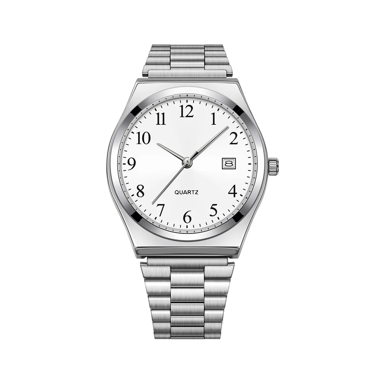 LUCKY FOX - Stylish & Minimalist Stainless Steel Wristwatch with Black Dial - Precise Timekeeping for Everyday