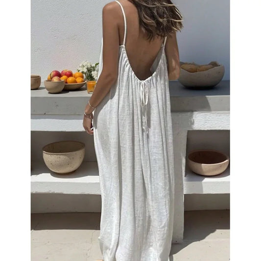Women's Strapless Backless Long Loose Paris fashion