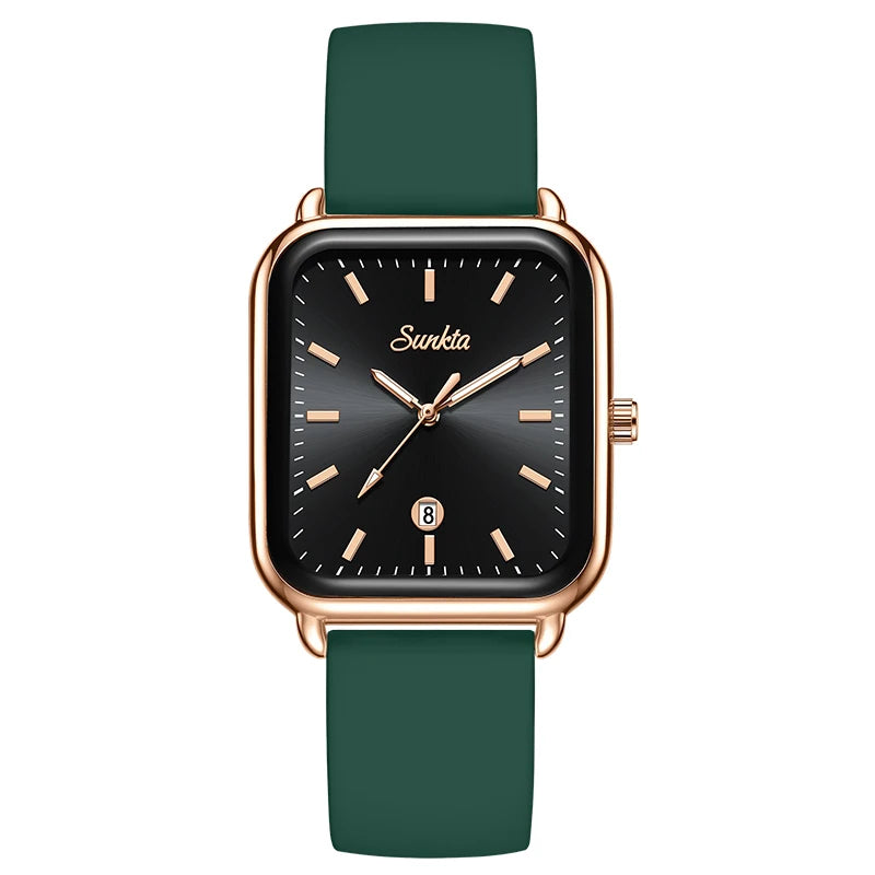 LIGE Vintage Fashion Quartz Wristwatches SUNKTA 2026 Top Luxury Watches Women Waterproof Luminous Mesh Strap Ladies Watch Gifts