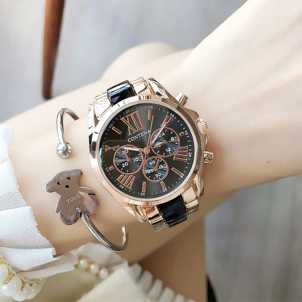 New Women Watches Luxury Stainless Steel Wristwatches Ladies Quartz Watch Fashion Women's Dress Waches Female Clock Reloj Mujer