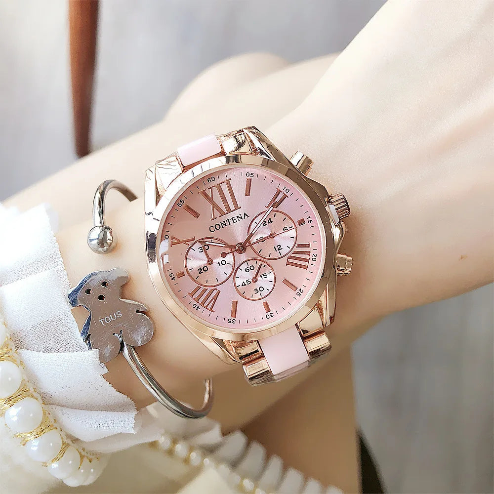 New Women Watches Luxury Stainless Steel Wristwatches Ladies Quartz Watch Fashion Women's Dress Waches Female Clock Reloj Mujer