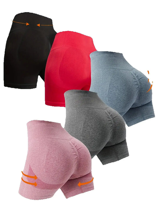 Women Cycling Jogging Fitness High Waist Push Up Gym Shorts Leggings Women Yoga Clothing Women Sports Shorts