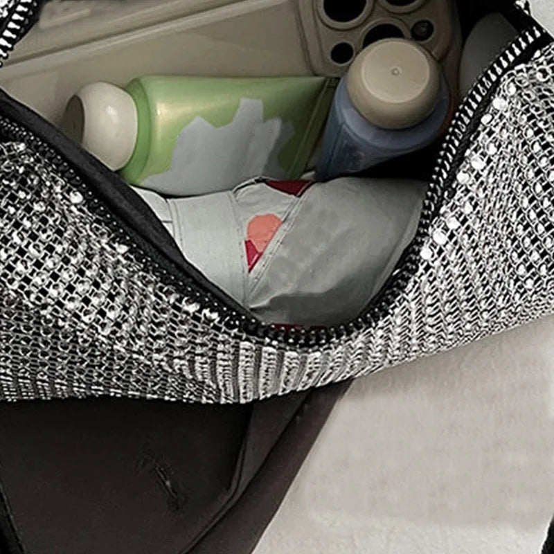Flash diamond with diamond small bag female willow nail fashion crossbody bag chain net red handbag shoulder bag