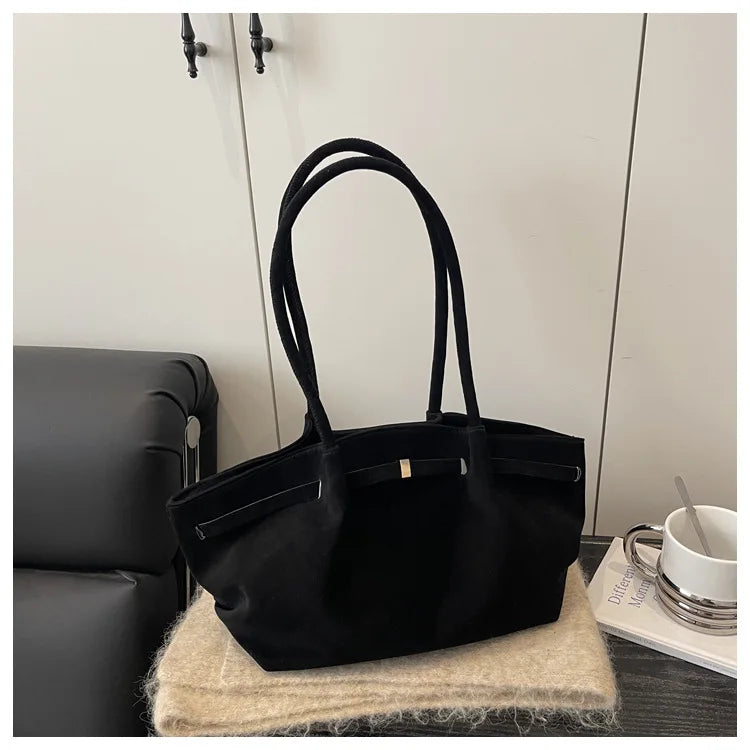 Faux Suede Shoulder Bag Women Fashion Commute Tote Bag Casual Underarm Bucket Purse Fall Daily Luxury Handbag