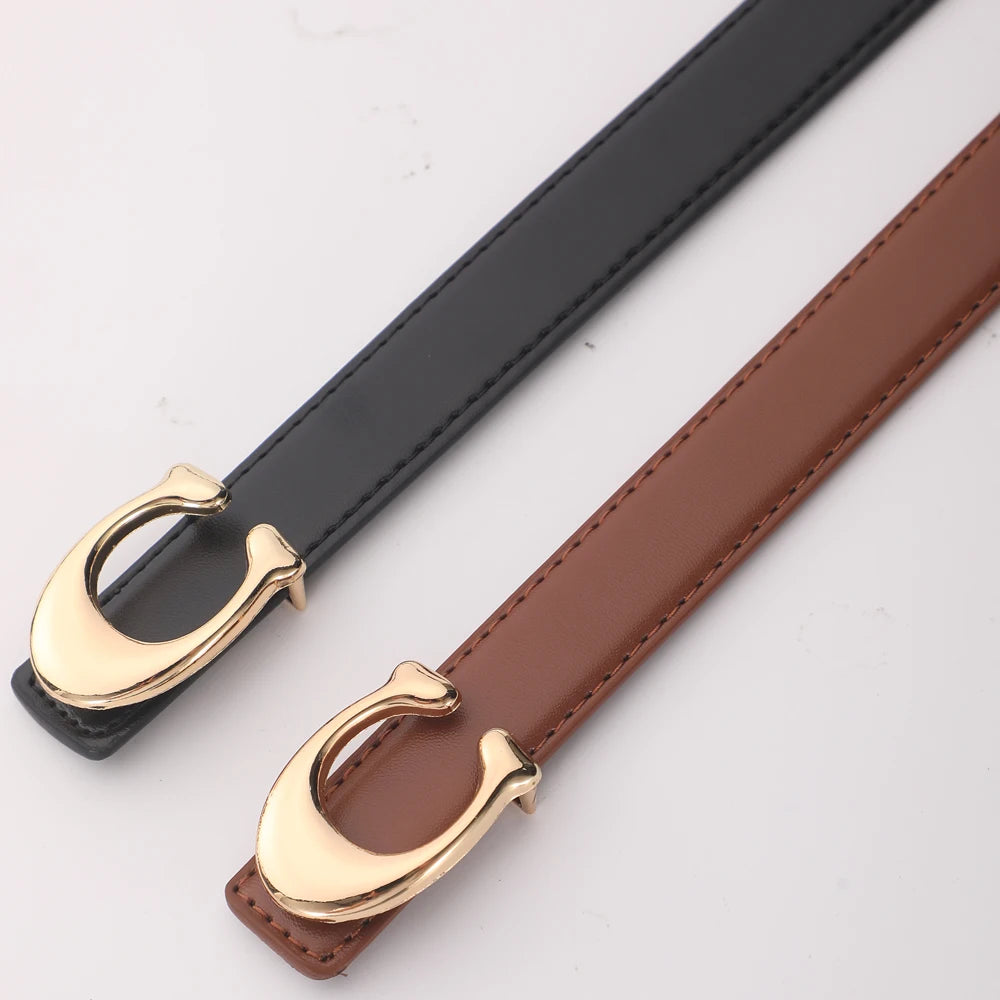 2-3pcs Fashion C-buckle Belt Simple Women Jeans Skirt Automatic Buckle Belt Trendy Women Birthday Party Gifts