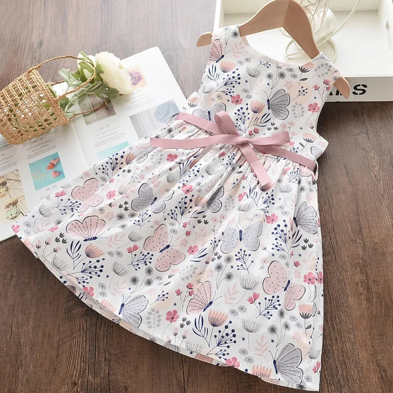 Bear Leader Summer New Flower Printed Children's Clothing Fashion Simple Princess Dress Korean Version Girls Casual Dresses