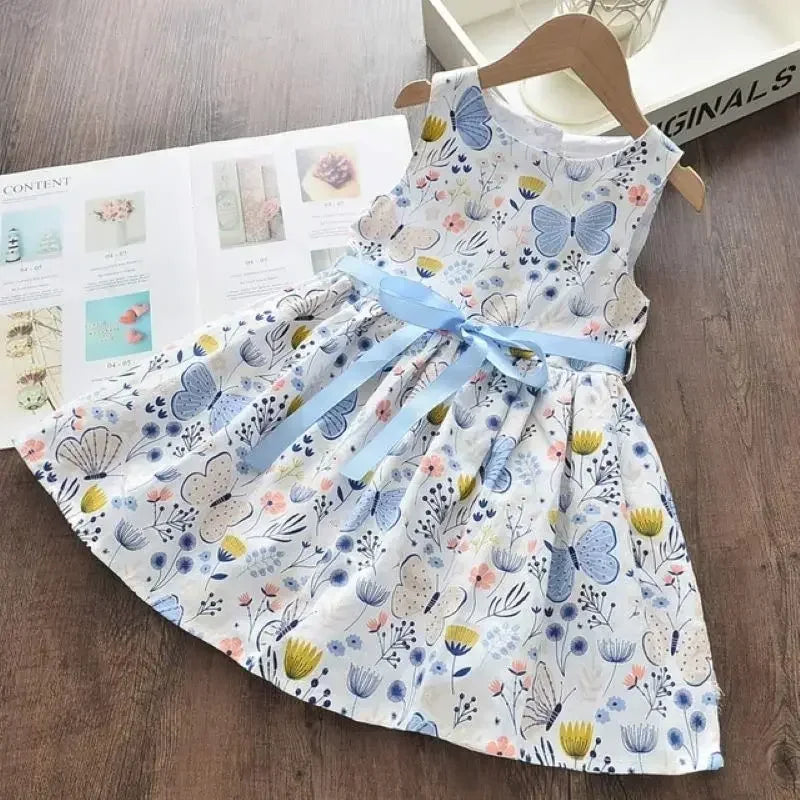 Bear Leader Summer New Flower Printed Children's Clothing Fashion Simple Princess Dress Korean Version Girls Casual Dresses