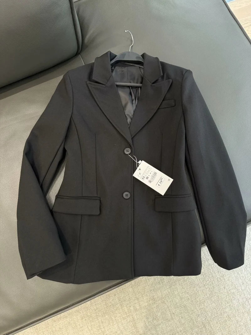 Series Shoulder Padded Slim Fit Suit Jacket for Women