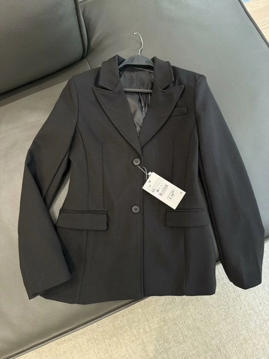 Series Shoulder Padded Slim Fit Suit Jacket for Women