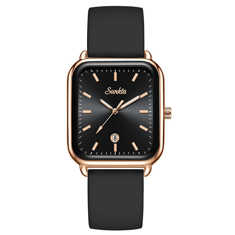 LIGE Vintage Fashion Quartz Wristwatches SUNKTA 2026 Top Luxury Watches Women Waterproof Luminous Mesh Strap Ladies Watch Gifts