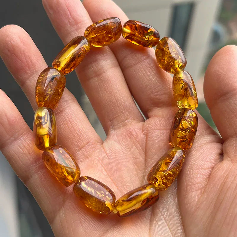 2026 New Natural Amber Bracelets for Women Trendy 100% Genuine Irregular Original Piebald Top Quality Baltic Real Fine Jewelry