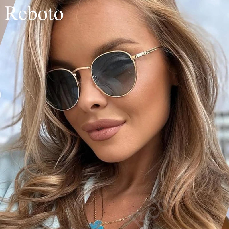 Fashion Classic Round Sunglasses For Women Sexy Small Metal Frame Sun Glasses Ladies Shades Trends Summer Unique Eyewear Men