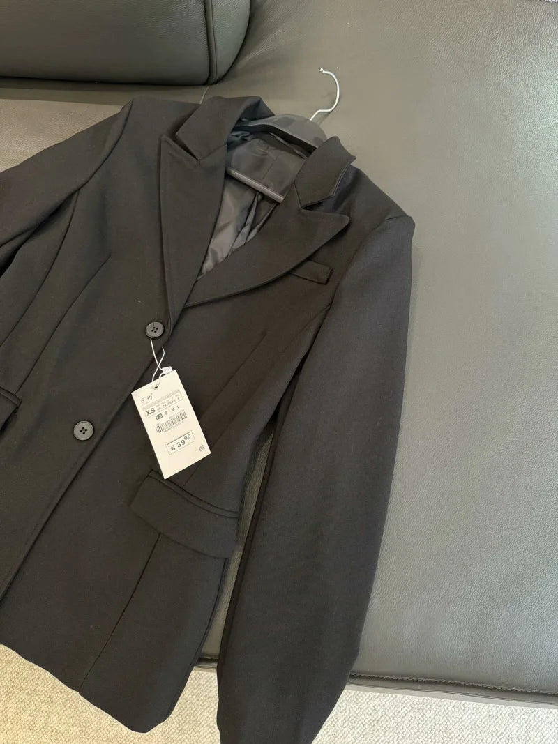 Series Shoulder Padded Slim Fit Suit Jacket for Women