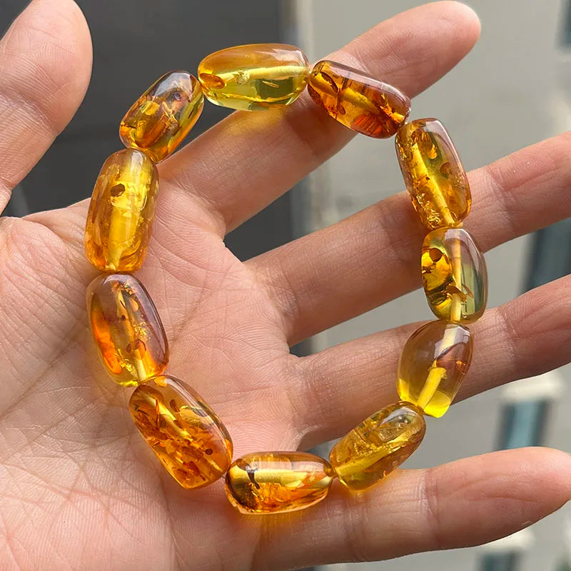 2026 New Natural Amber Bracelets for Women Trendy 100% Genuine Irregular Original Piebald Top Quality Baltic Real Fine Jewelry