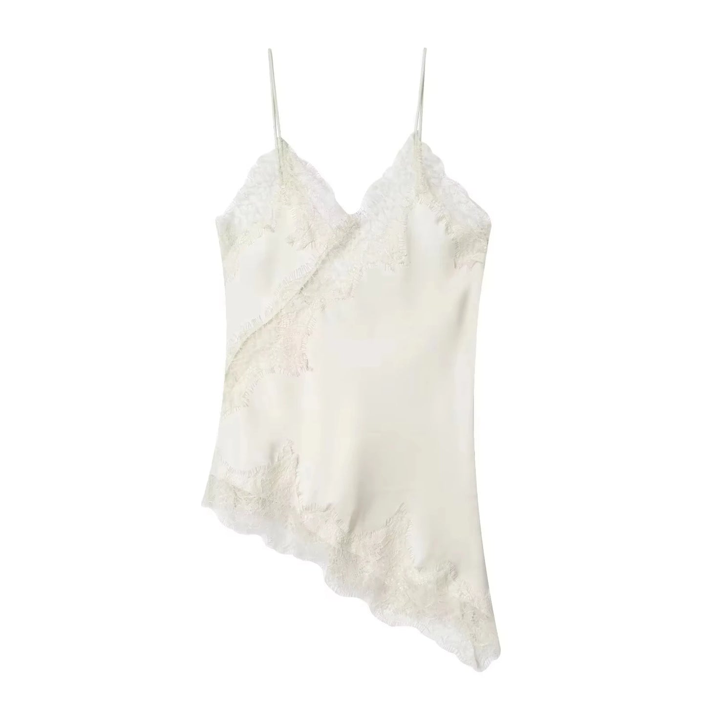 HH 2026 Summer Polka Dot Tops For Women Fashion High Street Asymmetrical Lace Patchwork Tanks Elegant Women Backless Camisole