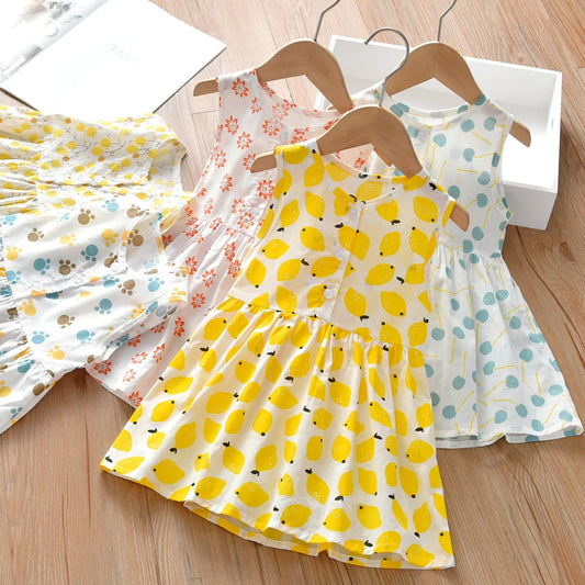Girls' Dress Summer 100% Cotton Baby Sundress 1-7 Years Kids Princess Dress