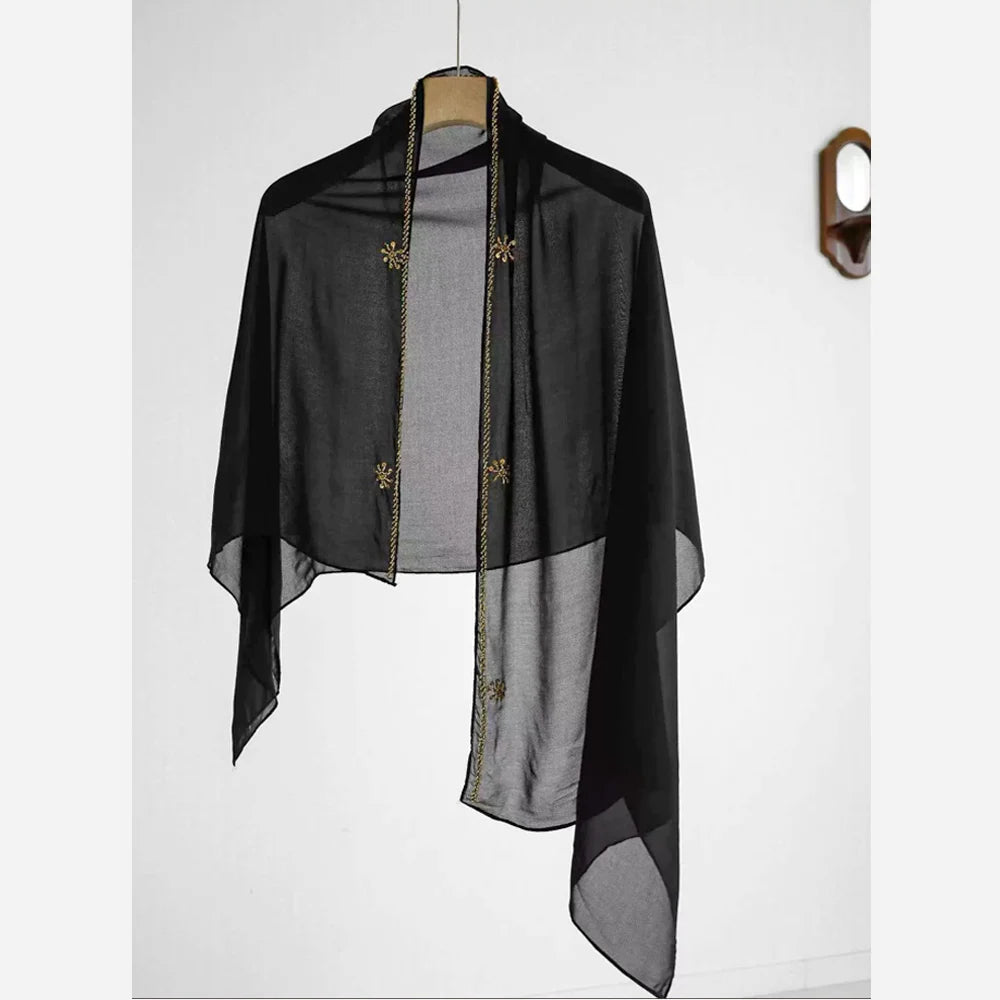 Abaya Eid Gold Embroidery Design Long Sleeve Dubai