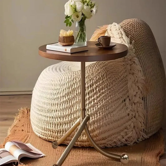 Vintage Round Coffee Table French Bedside End Table Small Accent Table for Living Room Balcony or Classical Decor Space