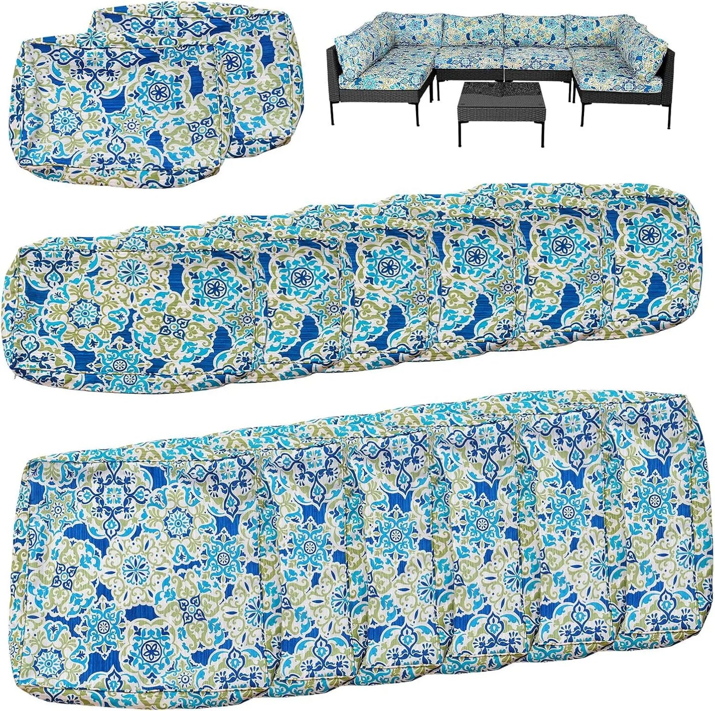 Outdoor Elastic Sofa Cover Cushion Cover for Garden Patio Replacement Sofa