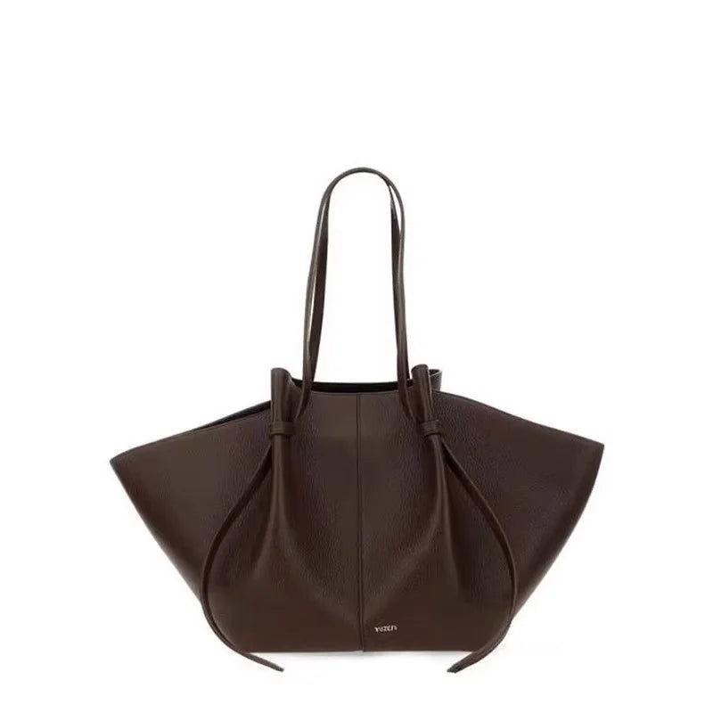 Yuzefi Women Shoulder Bag Solid Color Leather Simple Atmospheric Design Large Capacity Women Crossbody Multifunctiona Handbag
