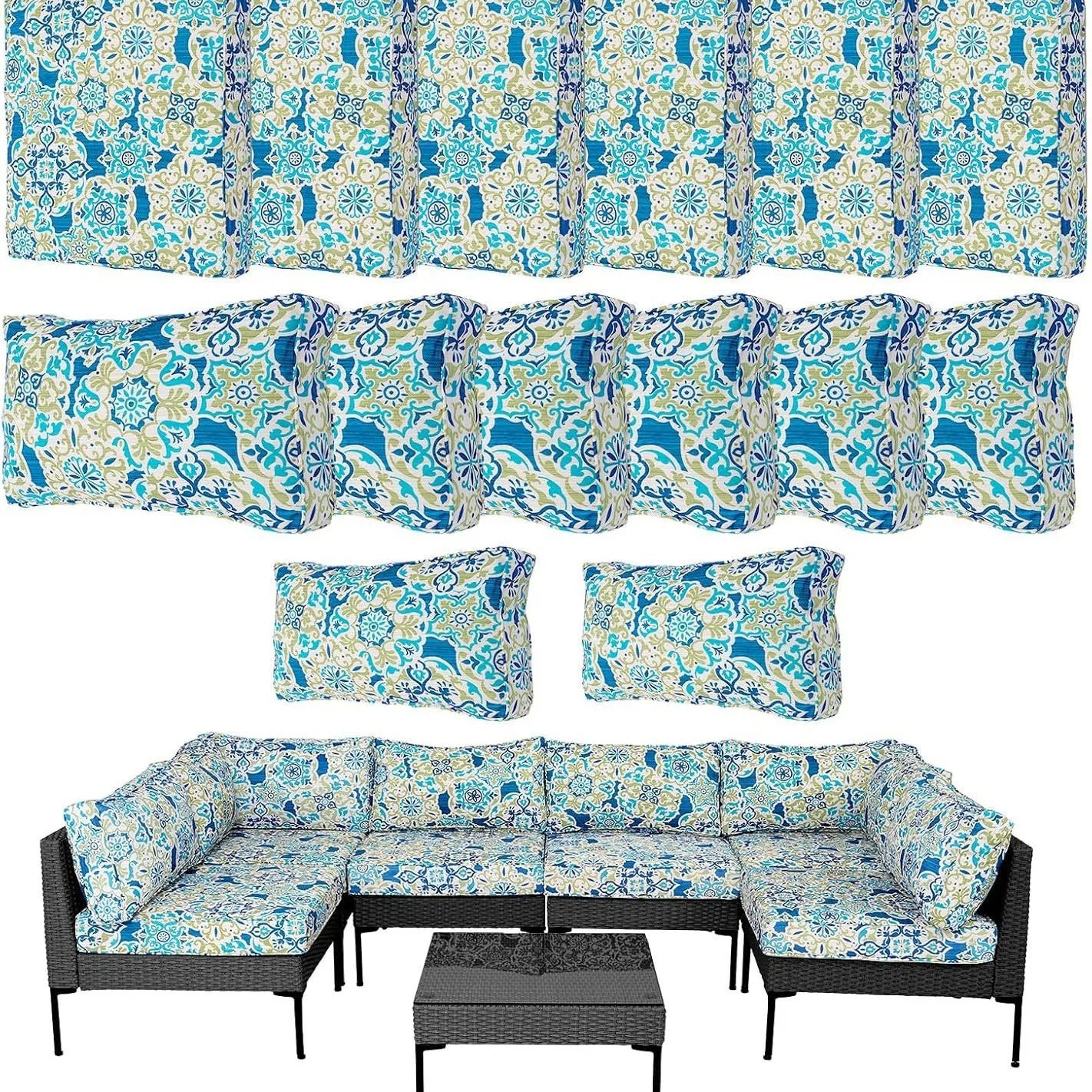 Outdoor Elastic Sofa Cover Cushion Cover for Garden Patio Replacement Sofa