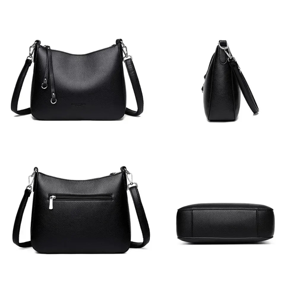 Genuine Brand Women's Soft PU Leather Shoulder Crossbody Bags Luxury Hand Bags Designer Ladies Messenger Commuting Sac A Main