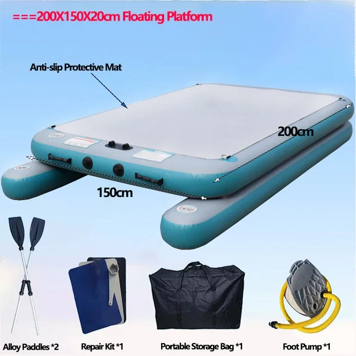 LUYA Fishing Spreader Boat Floating Fishing Platform With Motor Set Water Inflatable Magic Carpet Flatboat (Support DIY Size)