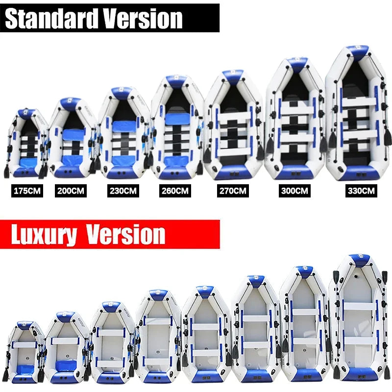 2.6M Thick Inflatable Boat 3 or 4 Person PVC Material Kayak Air Floor Fishing Boat For Outdoor Water Entertainment